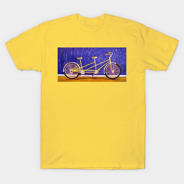 Yellow tandem bike on sale